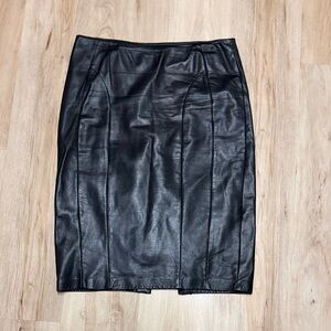 Danier Sleek Black Leather Pencil Skirt